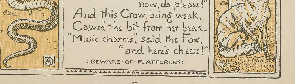An illustration from The baby's own Aesop : being the fables condensed in rhyme, 1887, leaf 23