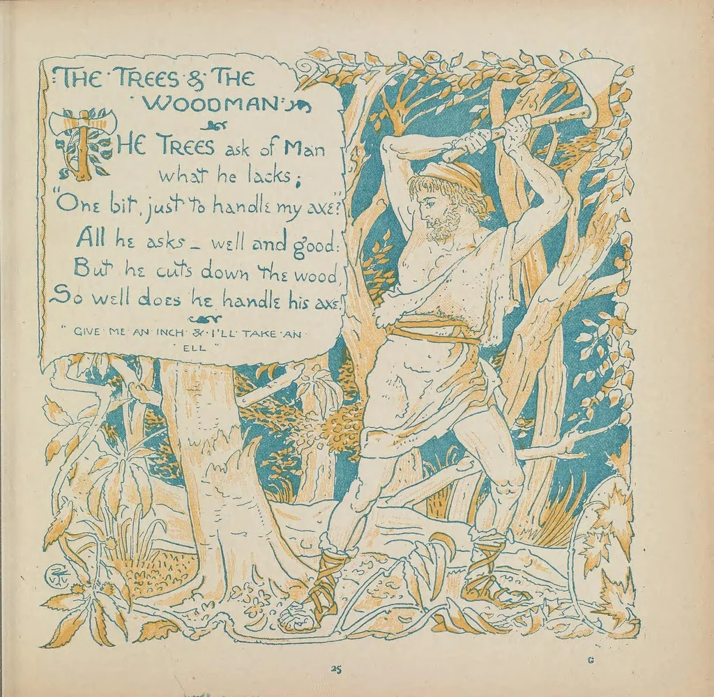 An illustration from The baby's own Aesop : being the fables condensed in rhyme, 1887, leaf 31