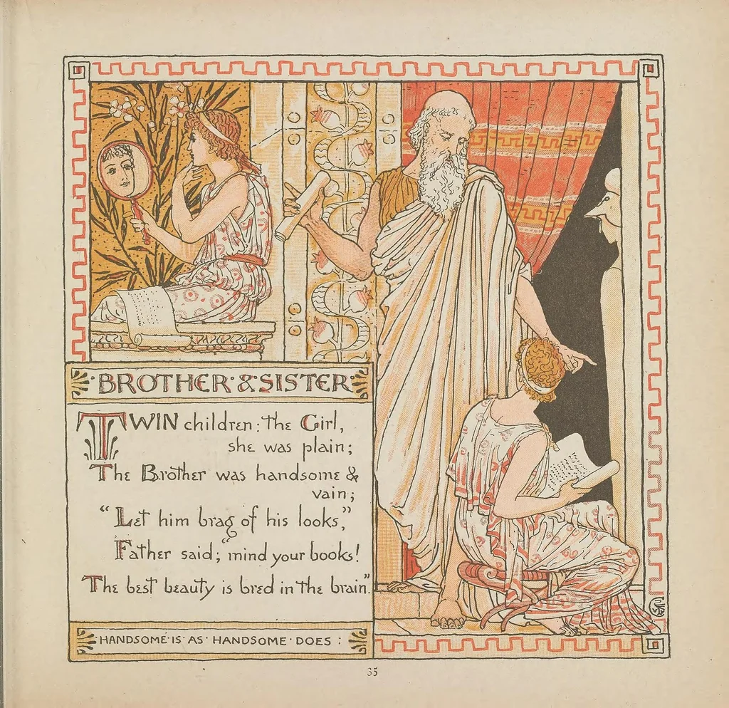 An illustration from The baby's own Aesop : being the fables condensed in rhyme, 1887, leaf 41