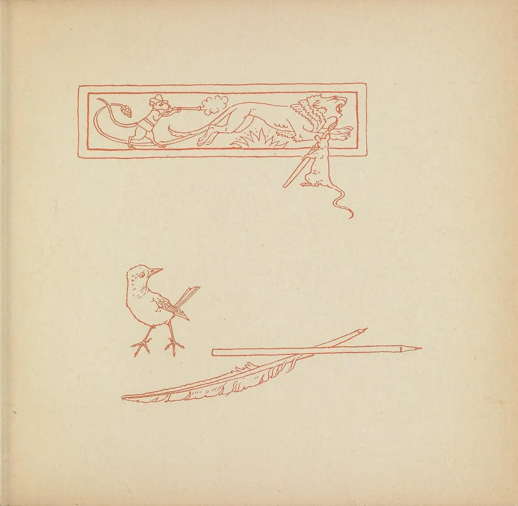 An illustration from The baby's own Aesop : being the fables condensed in rhyme, 1887, leaf 7