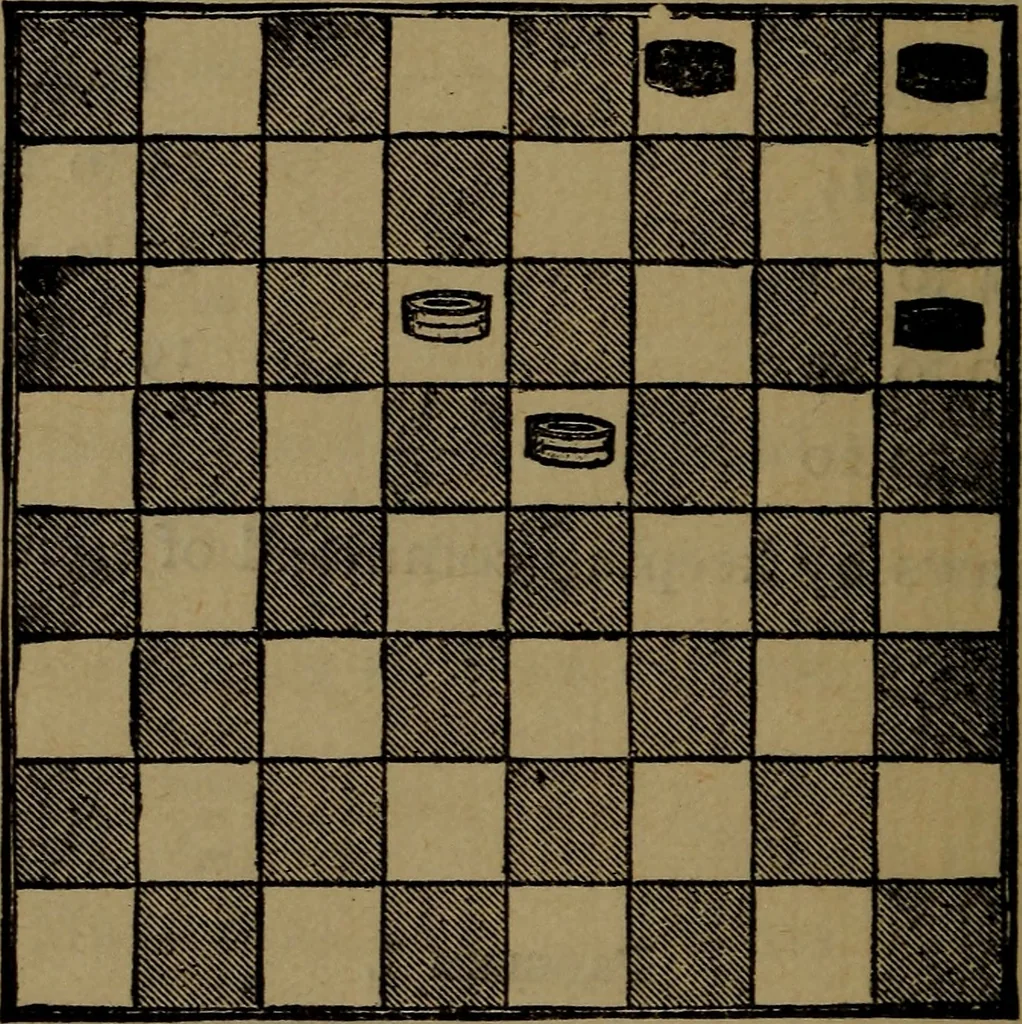 An illustration from Backgammon and draughts (or checkers), 1888, leaf 103