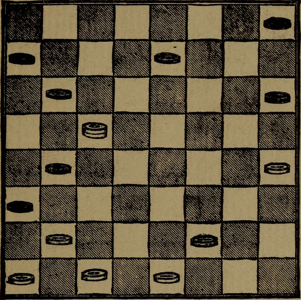 An illustration from Backgammon and draughts (or checkers), 1888, leaf 106