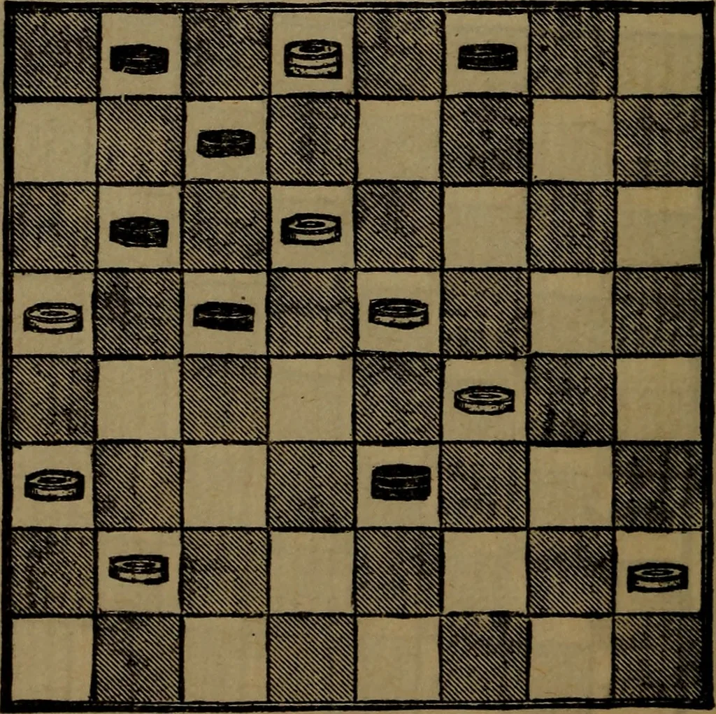 An illustration from Backgammon and draughts (or checkers), 1888, leaf 107