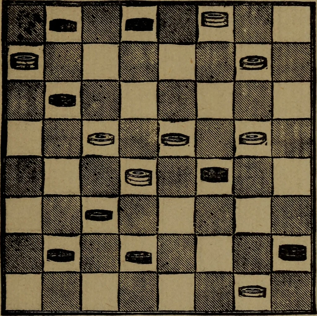 An illustration from Backgammon and draughts (or checkers), 1888, leaf 108