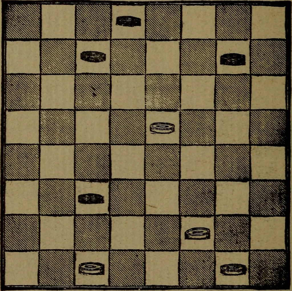 An illustration from Backgammon and draughts (or checkers), 1888, leaf 109