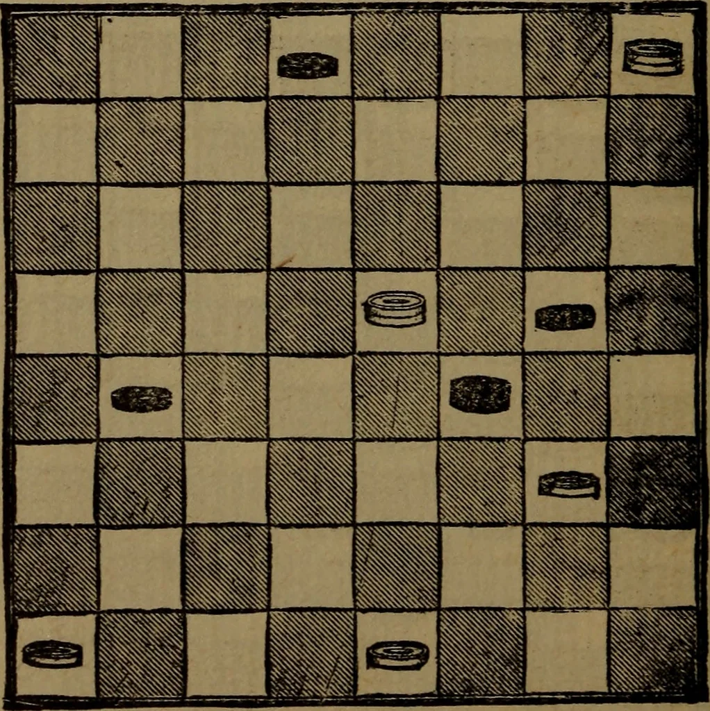 An illustration from Backgammon and draughts (or checkers), 1888, leaf 109
