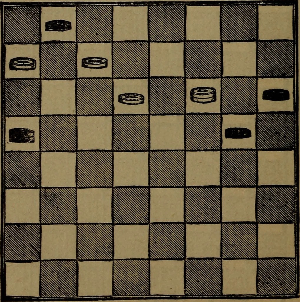 An illustration from Backgammon and draughts (or checkers), 1888, leaf 111