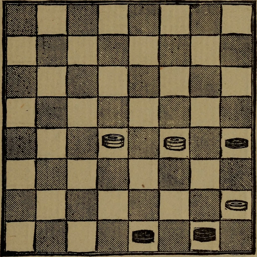 An illustration from Backgammon and draughts (or checkers), 1888, leaf 112