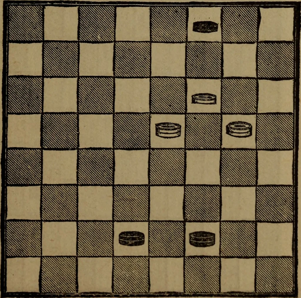 An illustration from Backgammon and draughts (or checkers), 1888, leaf 112