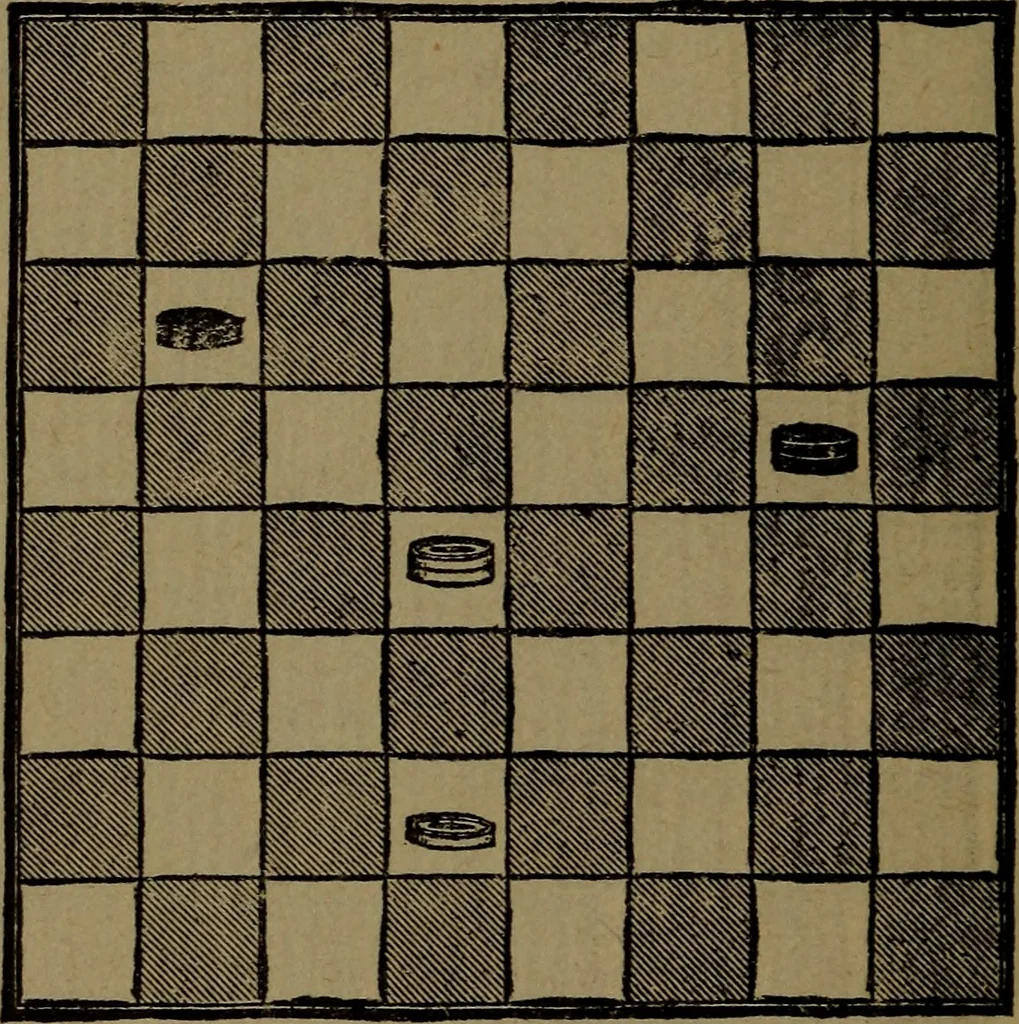 An illustration from Backgammon and draughts (or checkers), 1888, leaf 113