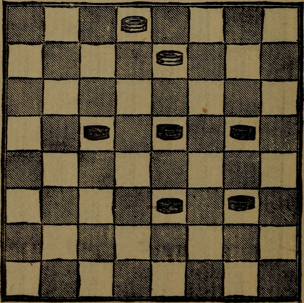 An illustration from Backgammon and draughts (or checkers), 1888, leaf 113