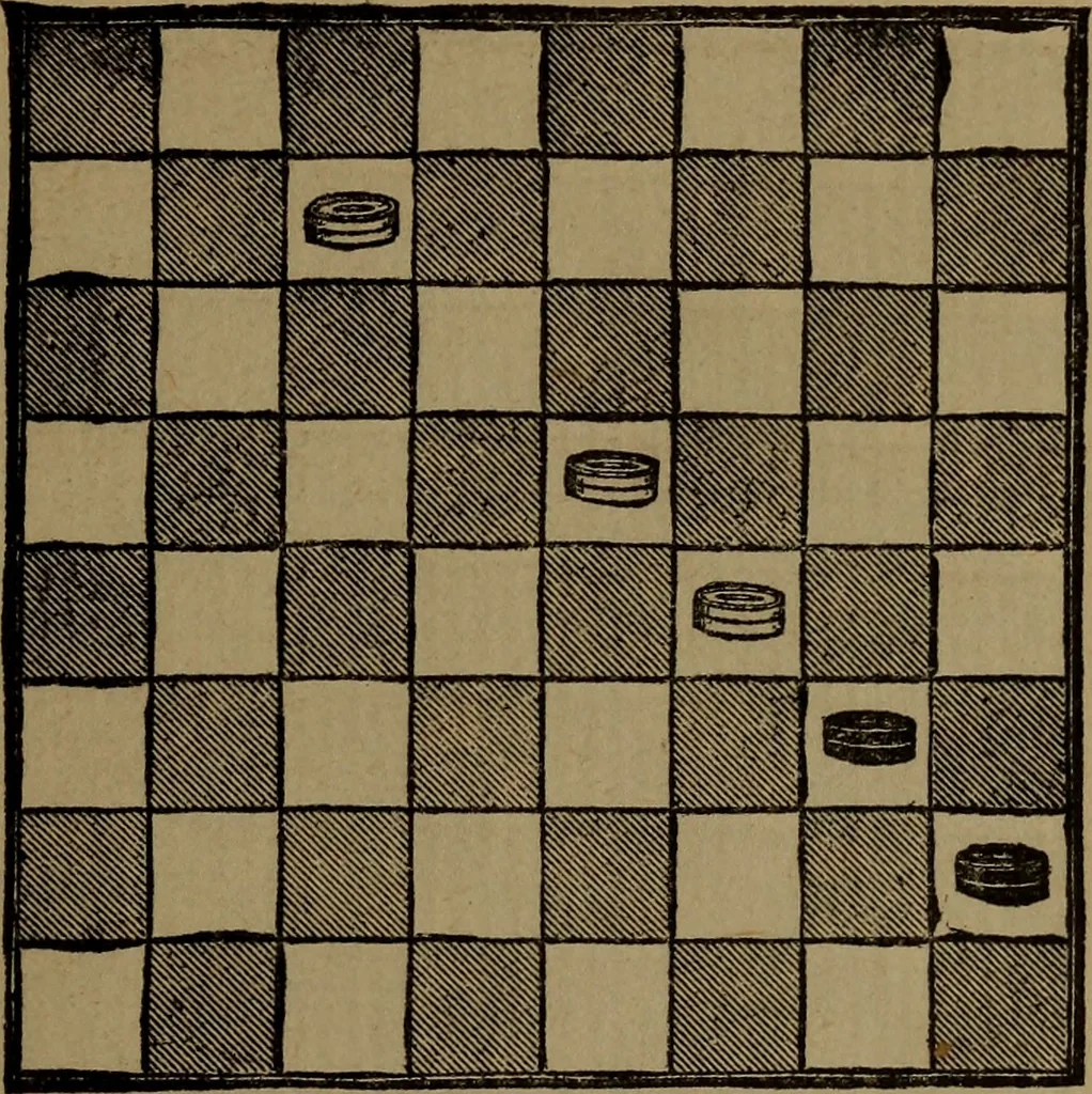 An illustration from Backgammon and draughts (or checkers), 1888, leaf 114