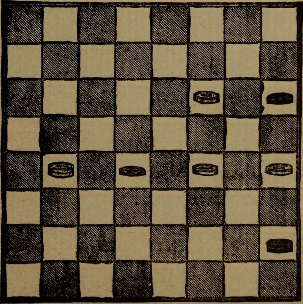 An illustration from Backgammon and draughts (or checkers), 1888, leaf 114