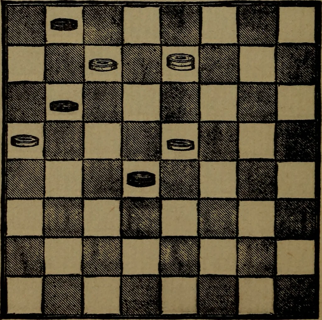 An illustration from Backgammon and draughts (or checkers), 1888, leaf 115
