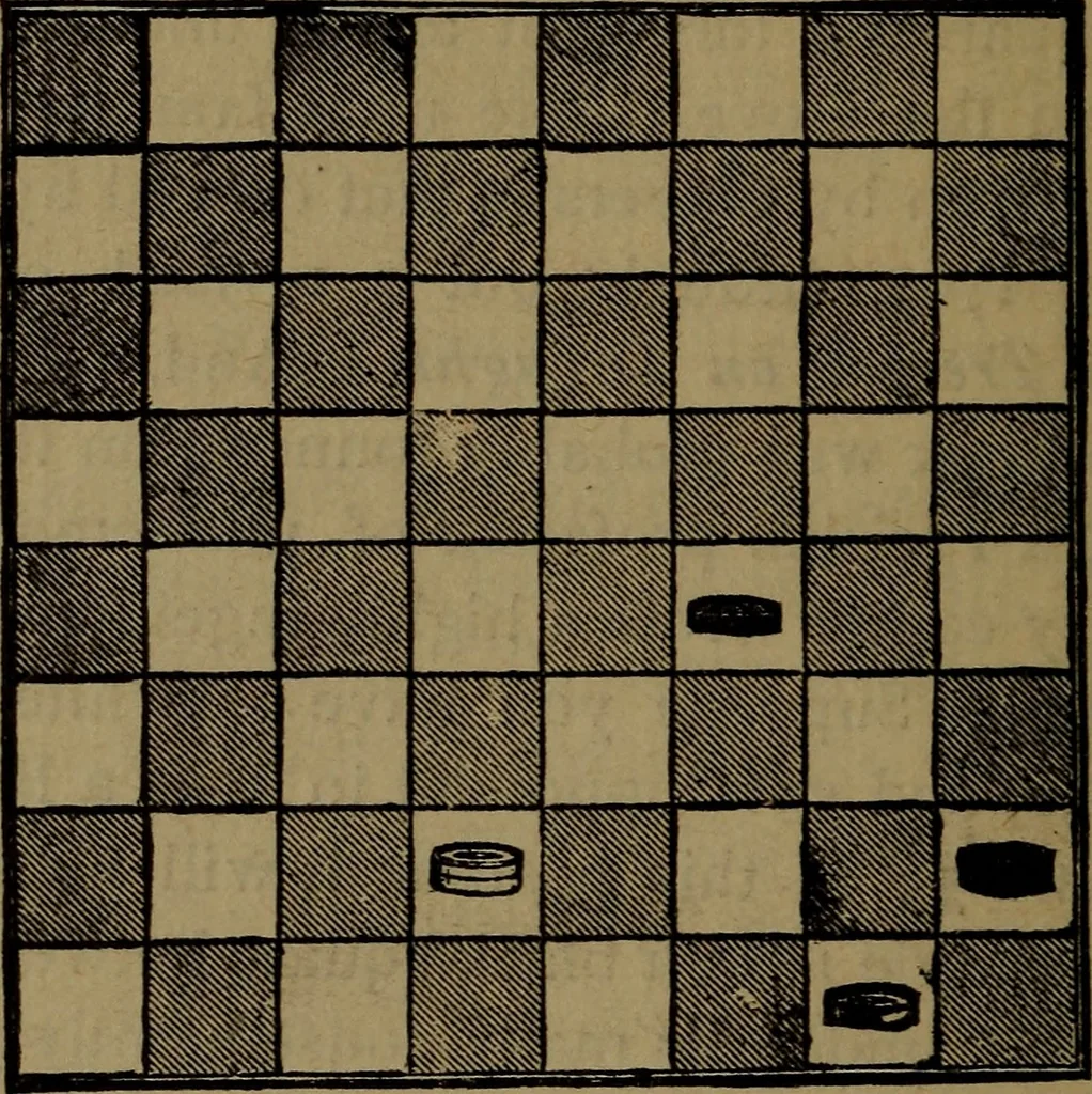 An illustration from Backgammon and draughts (or checkers), 1888, leaf 61