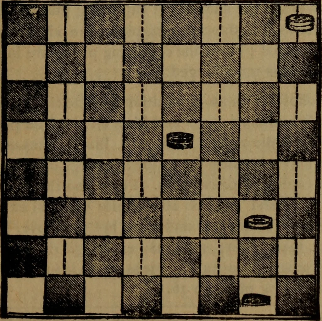An illustration from Backgammon and draughts (or checkers), 1888, leaf 66