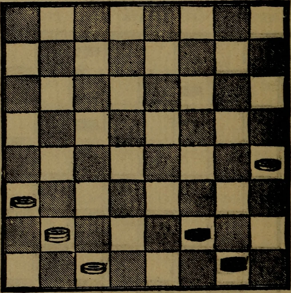 An illustration from Backgammon and draughts (or checkers), 1888, leaf 71