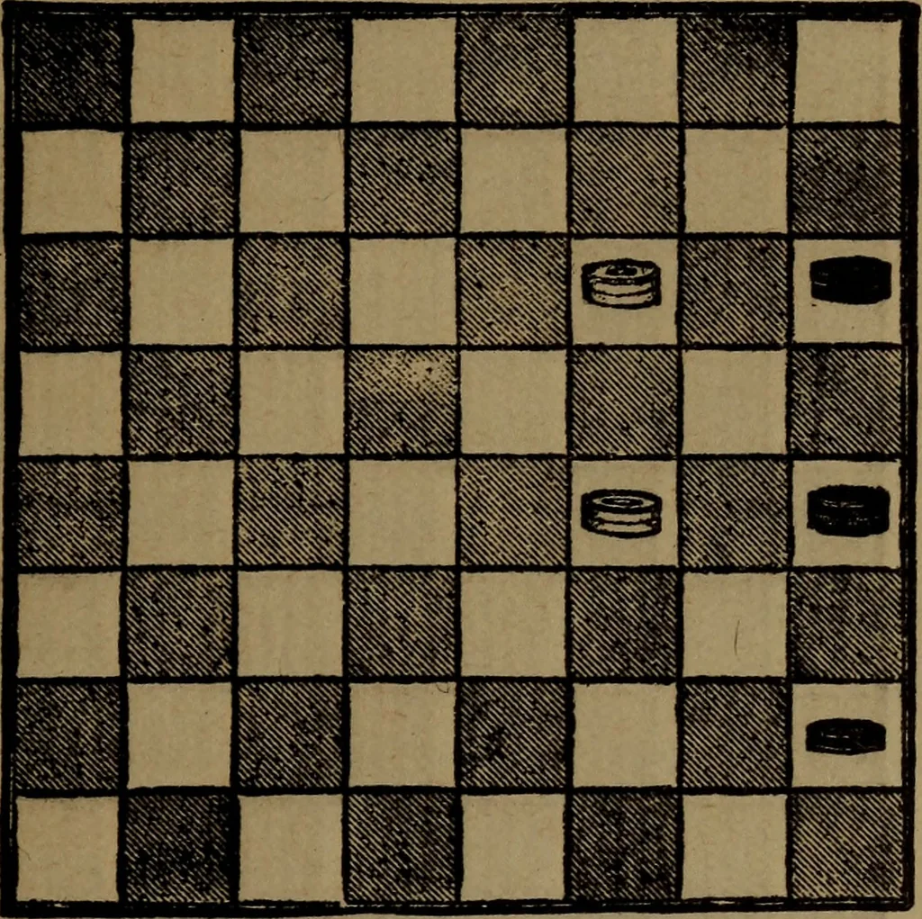 An illustration from Backgammon and draughts (or checkers), 1888, leaf 72