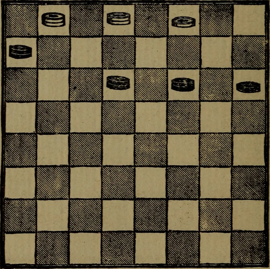 An illustration from Backgammon and draughts (or checkers), 1888, leaf 73
