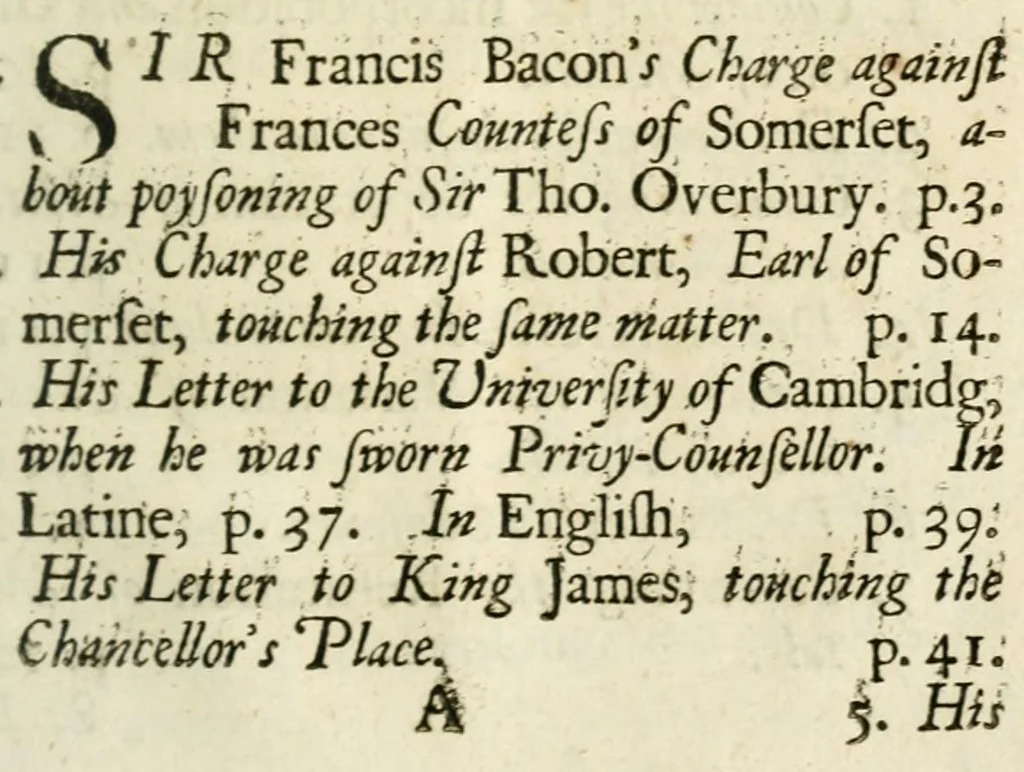 An illustration from Baconiana; or, Certain genuine remains of Sr. Francis Bacon. In arguments civil and moral, natural, medical, theological, and bibliographical; now the first time faithfully, published. An account of these remains, and of all his Lordship's other works, is given by the publisher, in a discourse by way of introduction, 1684, leaf 383