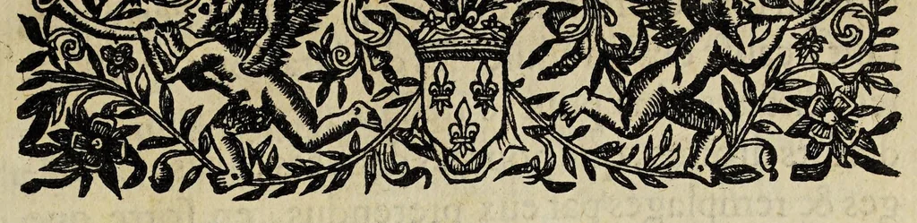An illustration from Bail general faict par le roy et nosseigneurs de son Conseil à maistre Mathieu Brabant de toutes les aydes de France, pour sept années, commençans au premier iour d'auril mil six cens trente-deux. Verifié és Chambres des comptes & Cours des aydes., 1632, leaf 9