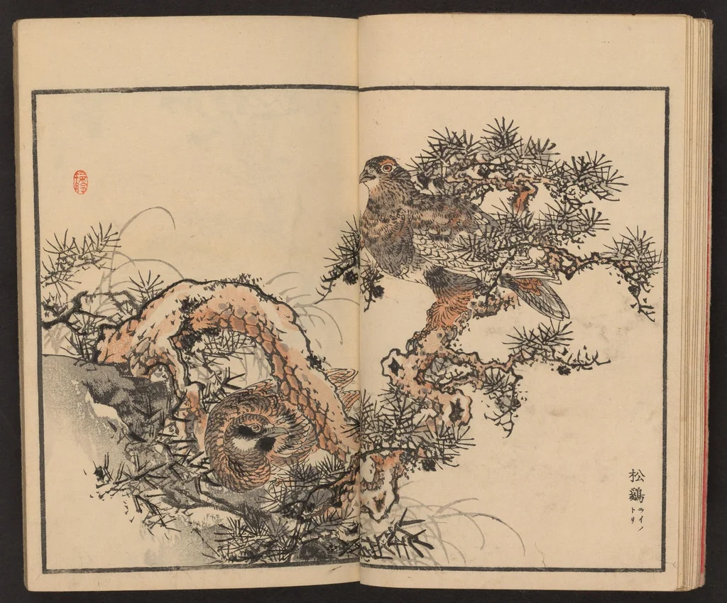 An illustration from Bairei hyakuchō gafu, 1884, leaf 12