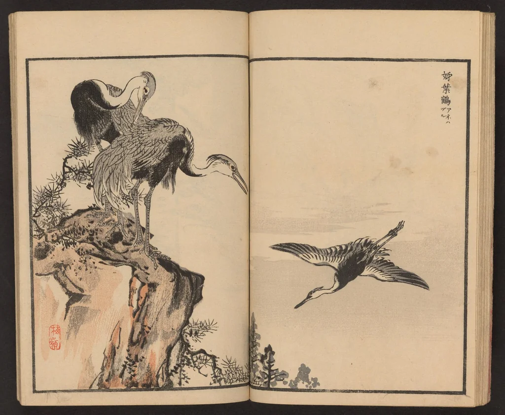 An illustration from Bairei hyakuchō gafu, 1884, leaf 18