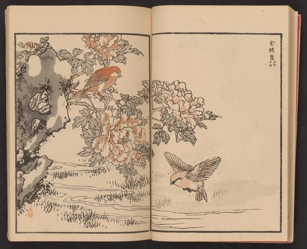 An illustration from Bairei hyakuchō gafu, 1881, leaf 14