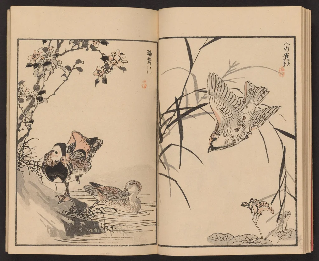 An illustration from Bairei hyakuchō gafu, 1881, leaf 13