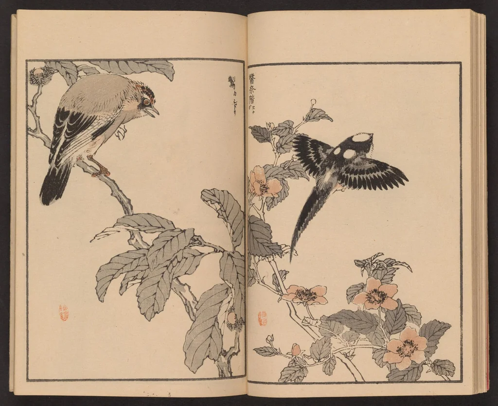 An illustration from Bairei hyakuchō gafu, 1881, leaf 15