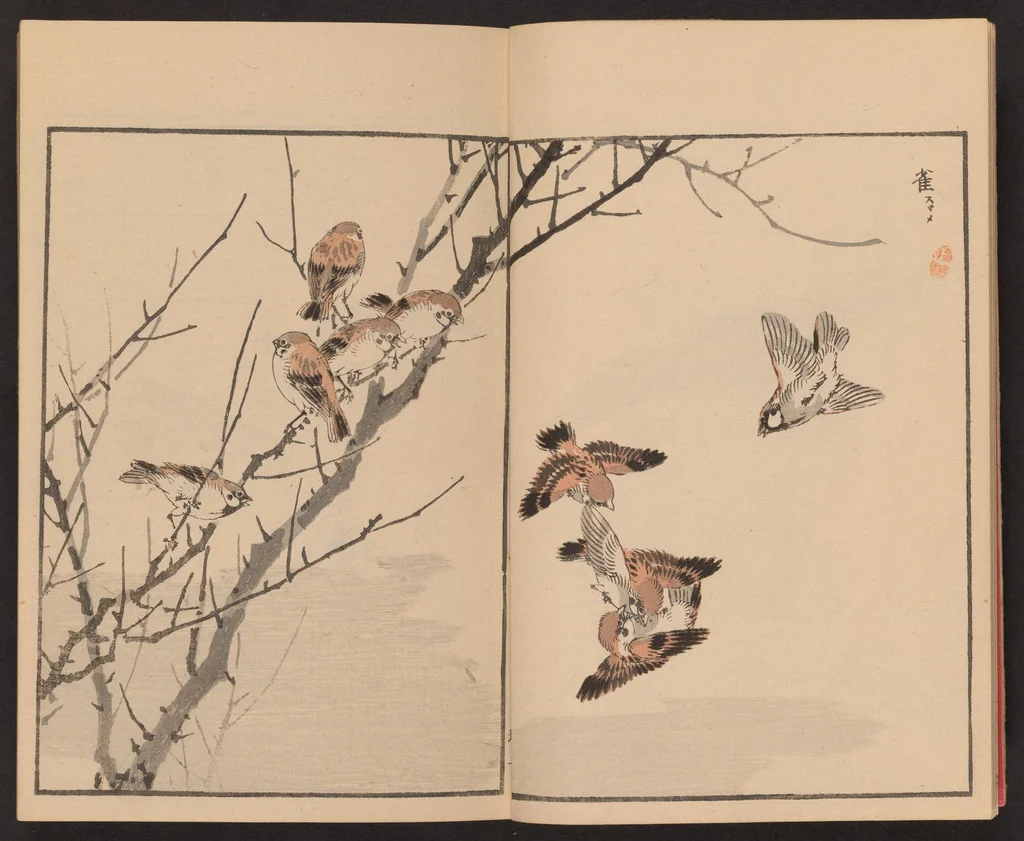 An illustration from Bairei hyakuchō gafu, 1881, leaf 6