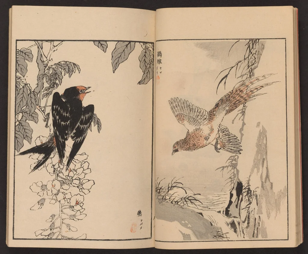 An illustration from Bairei hyakuchō gafu, 1881, leaf 12