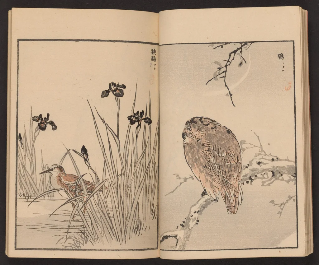 An illustration from Bairei hyakuchō gafu, 1881, leaf 14