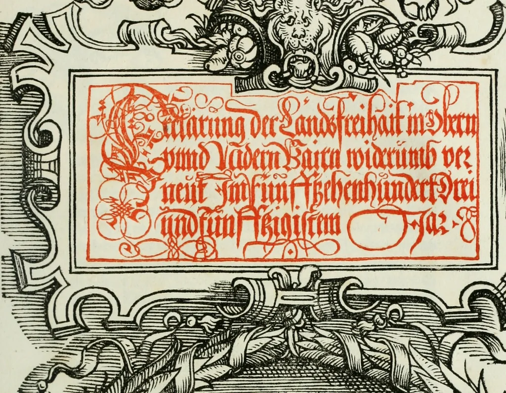 An illustration from Bairische Lanndtsordnung, 1553, leaf 474
