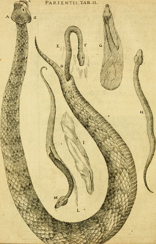 An illustration from Baldi Angeli Abbatii ... De admirabili viperae natura, & de mirificis ejusdem facultatibus liber, 1603, leaf 75