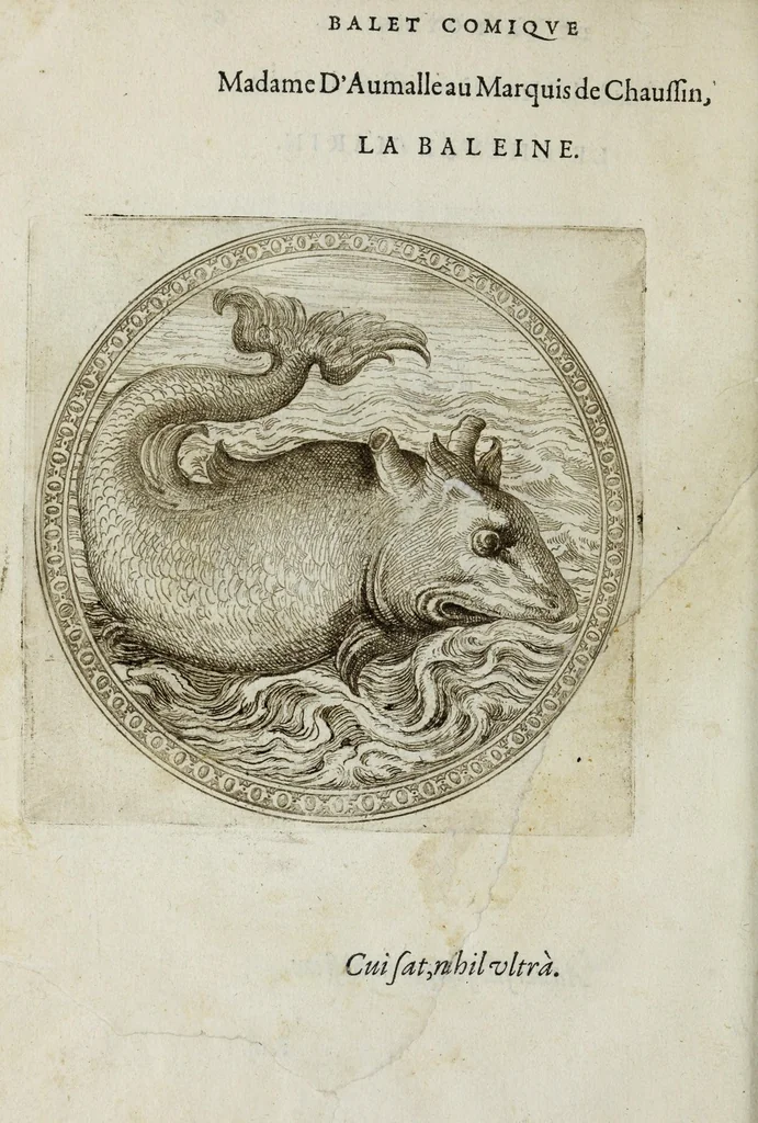 An illustration from Balet comiqve de la royne : faict avx nopces de monsieur le duc de Ioyeuse & madamoyselle de Vaudemont sa soeur, 1582, leaf 154