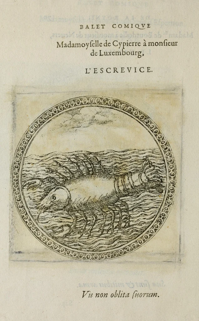 An illustration from Balet comiqve de la royne : faict avx nopces de monsieur le duc de Ioyeuse & madamoyselle de Vaudemont sa soeur, 1582, leaf 160