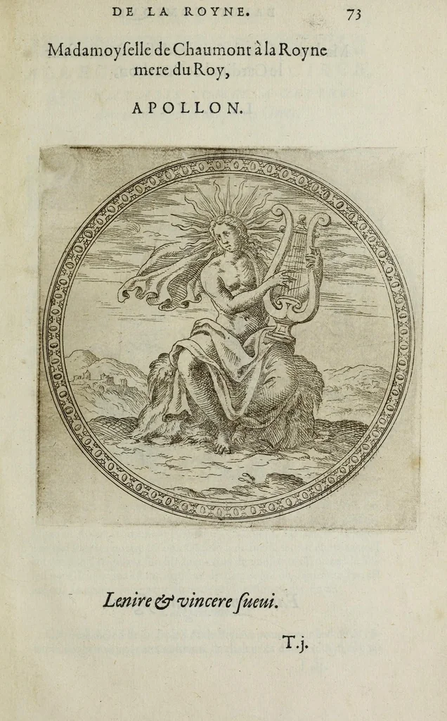 An illustration from Balet comiqve de la royne : faict avx nopces de monsieur le duc de Ioyeuse & madamoyselle de Vaudemont sa soeur, 1582, leaf 165
