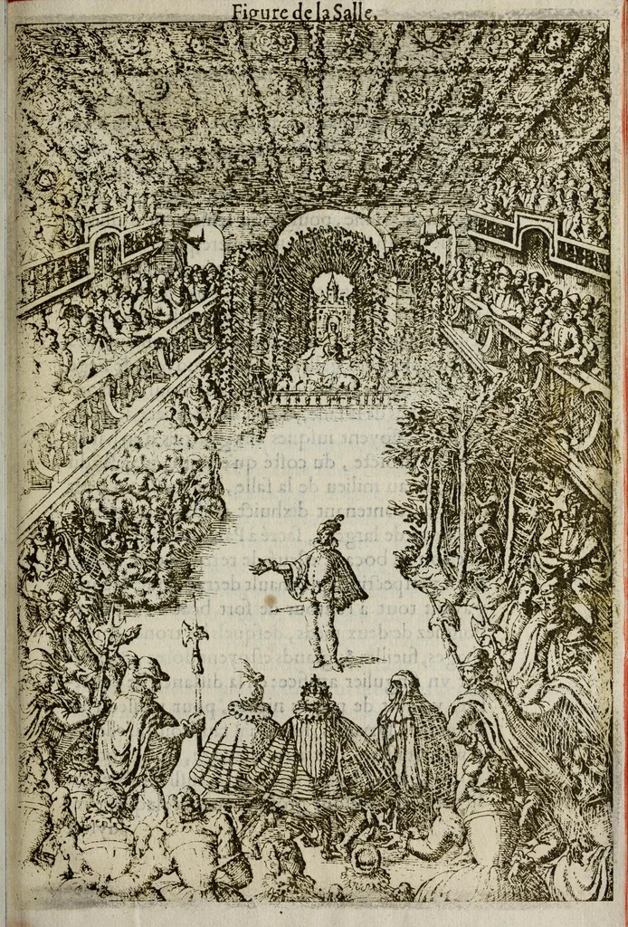 An illustration from Balet comiqve de la royne : faict avx nopces de monsieur le duc de Ioyeuse & madamoyselle de Vaudemont sa soeur, 1582, leaf 27