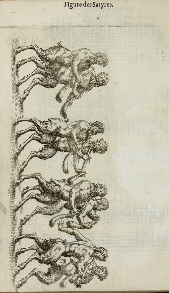 An illustration from Balet comiqve de la royne : faict avx nopces de monsieur le duc de Ioyeuse & madamoyselle de Vaudemont sa soeur, 1582, leaf 82