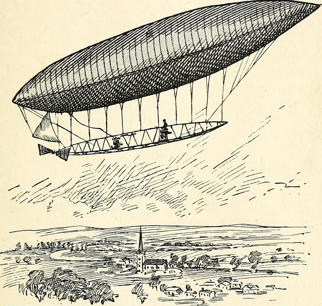 An illustration from Balloons, airships and flying machines;, 1905, leaf 94