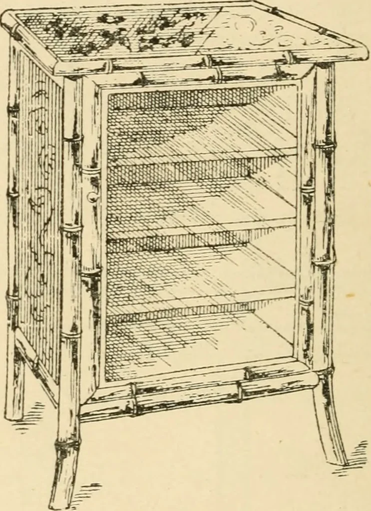 An illustration from Bamboo work; comprising the construction of furniture, household fitments, and other articles in bamboo, 1901, leaf 105