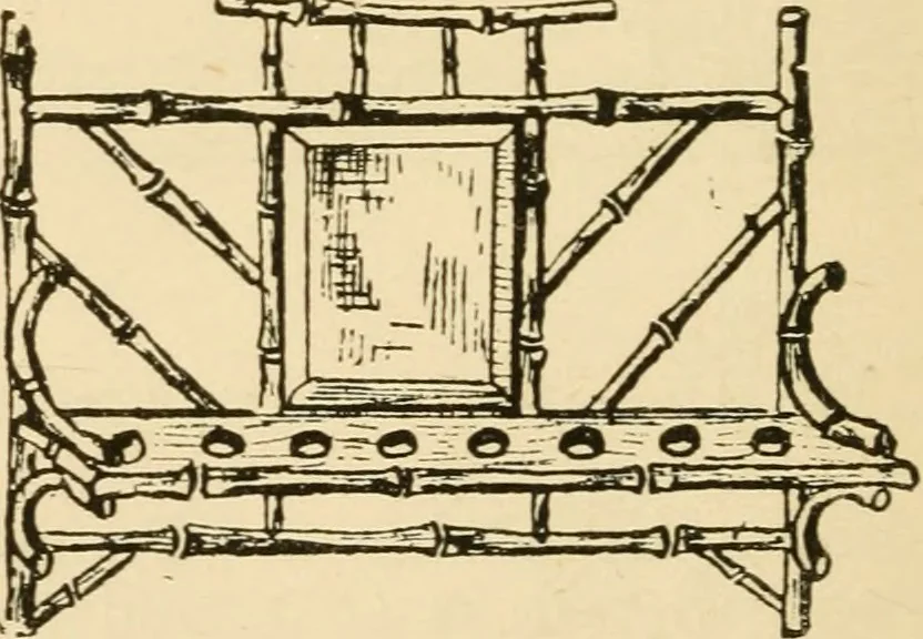An illustration from Bamboo work; comprising the construction of furniture, household fitments, and other articles in bamboo, 1901, leaf 143