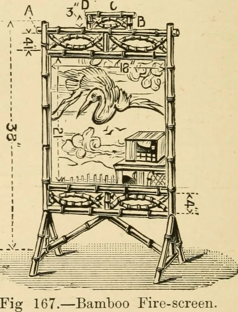 An illustration from Bamboo work; comprising the construction of furniture, household fitments, and other articles in bamboo, 1901, leaf 149