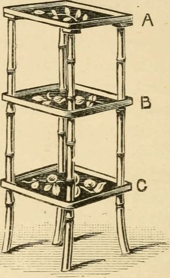An illustration from Bamboo work; comprising the construction of furniture, household fitments, and other articles in bamboo, 1901, leaf 43