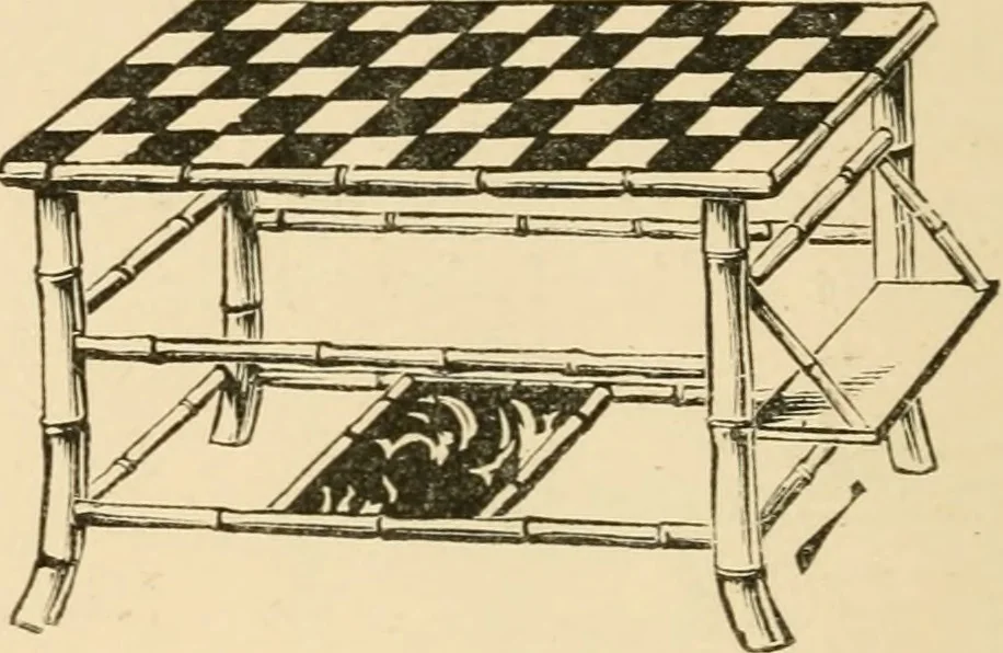 An illustration from Bamboo work; comprising the construction of furniture, household fitments, and other articles in bamboo, 1901, leaf 45