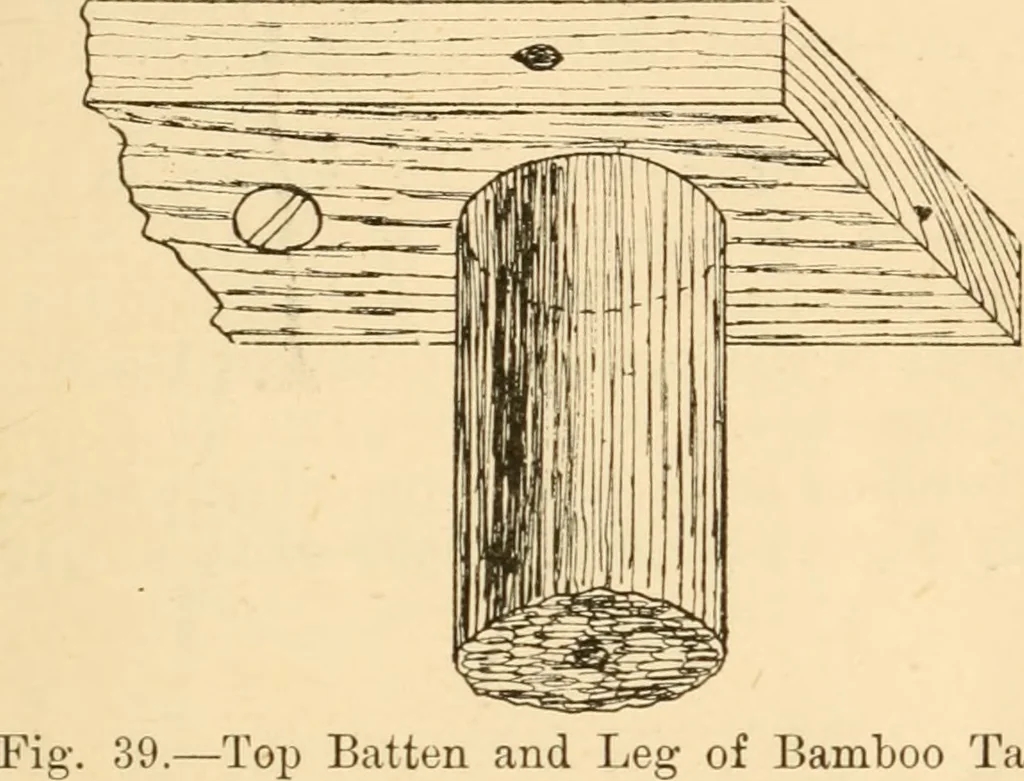 An illustration from Bamboo work; comprising the construction of furniture, household fitments, and other articles in bamboo, 1901, leaf 46