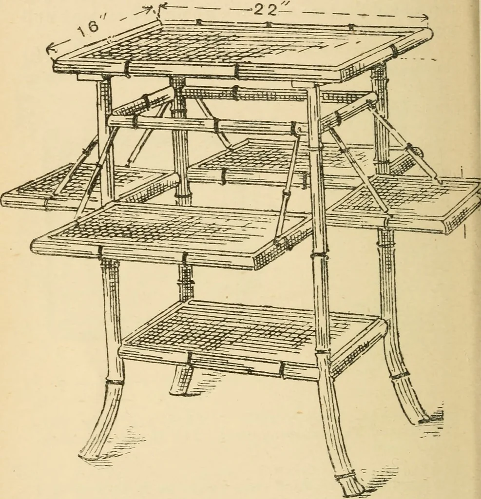 An illustration from Bamboo work; comprising the construction of furniture, household fitments, and other articles in bamboo, 1901, leaf 51