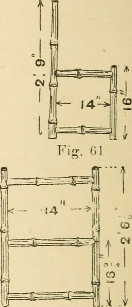 An illustration from Bamboo work; comprising the construction of furniture, household fitments, and other articles in bamboo, 1901, leaf 61