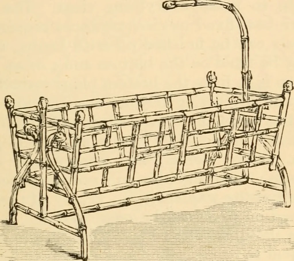 An illustration from Bamboo work; comprising the construction of furniture, household fitments, and other articles in bamboo, 1901, leaf 72